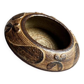 Modernist raw stoneware coupe by Haico Nitzsche for Søholm, Denmark.