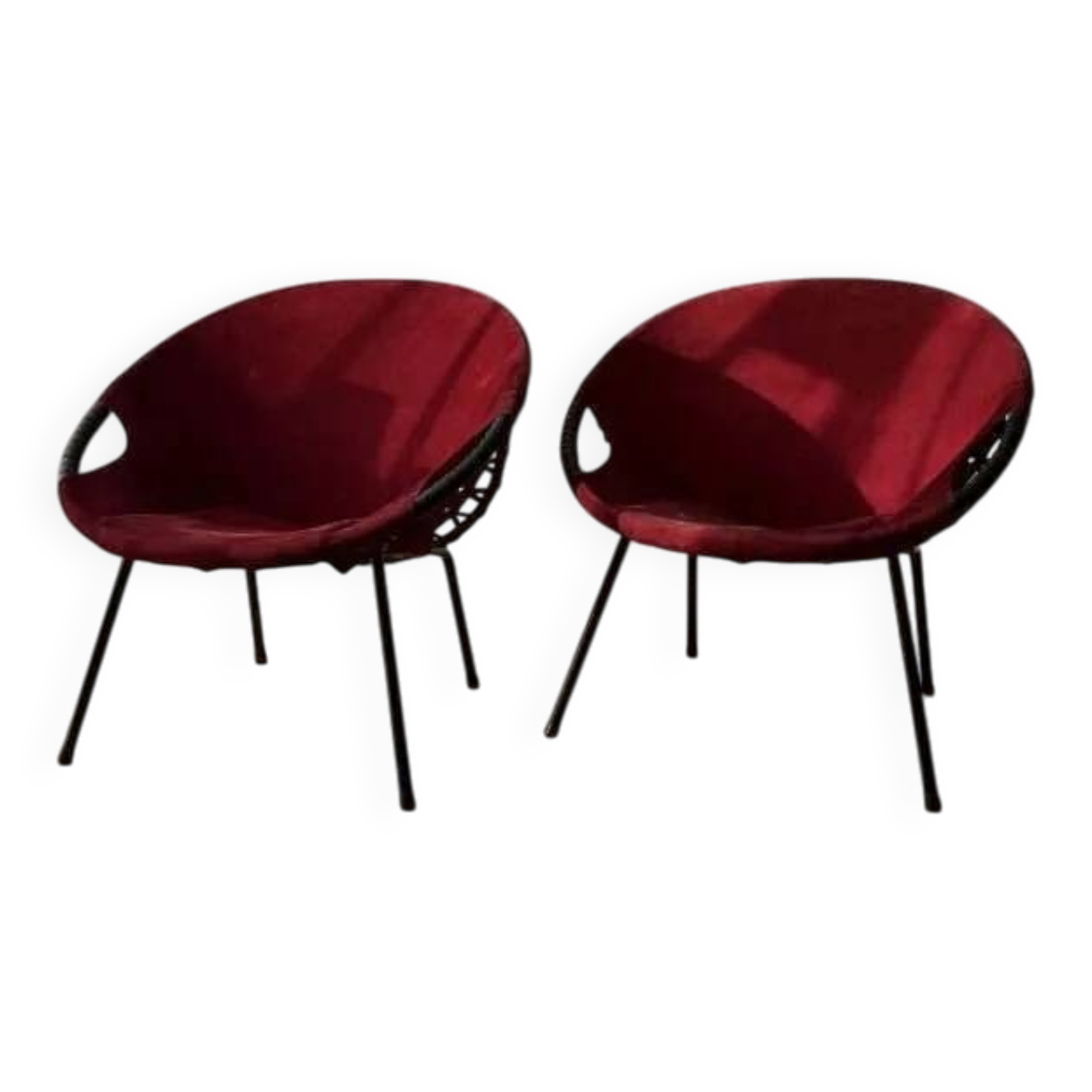 Chaises ballon années 60 Lusch | Ensemble de deux fauteuils lounge vintage