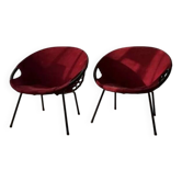 1960s Lusch balloon chairs | Set of two vintage lounge armchairs