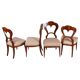 Biedermeier Chairs in Walnut, Austria, 1830s, Set of 4