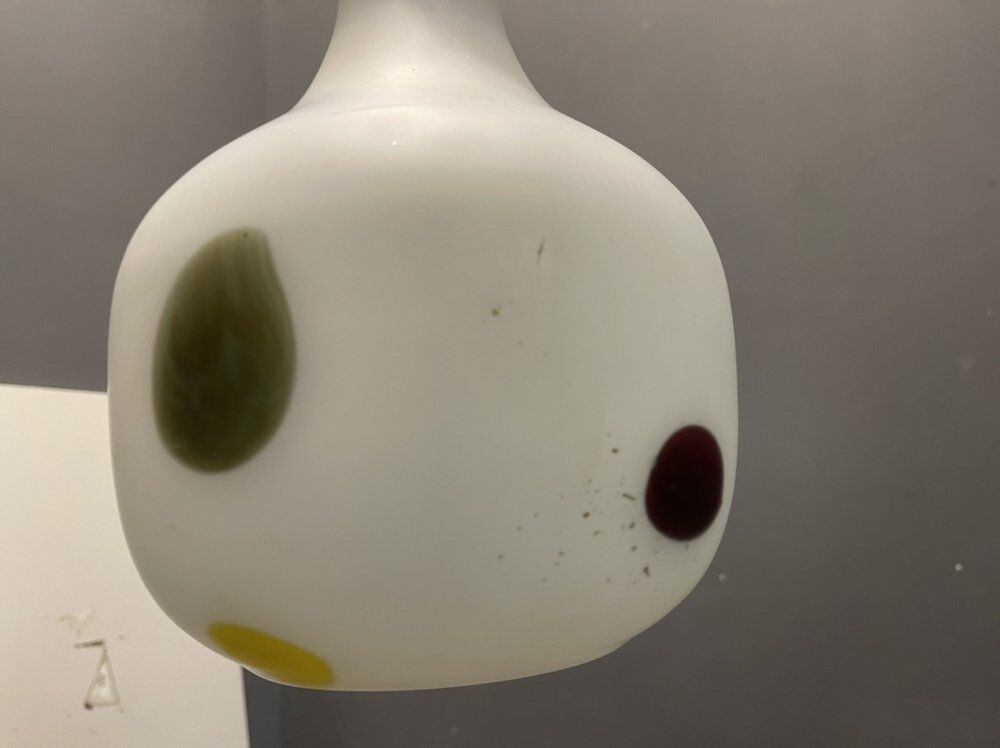 Italian Opaline Glass Pendant Light by De Mayo, 1970s