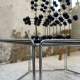 Hexagonal glass and chrome coffee table