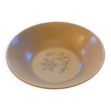 Stoneware salad bowl with floral decoration. 1970s