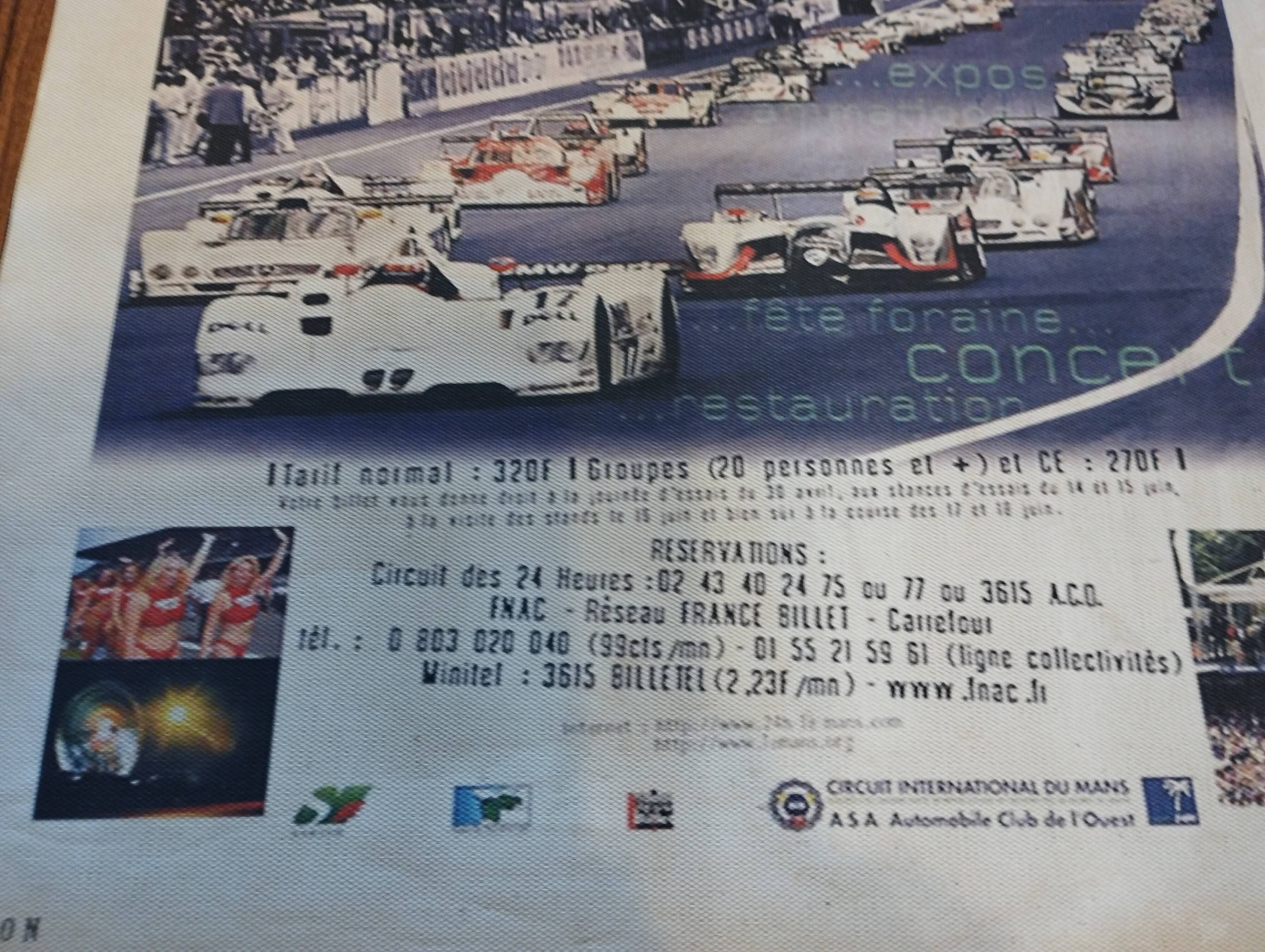 Old canvas poster of the 24h00 of Le Mans 2000 edition le mans