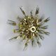 Sun-shaped ceiling or wall light by Oscar Torlasco for StilKronen, cut Murano glass, Italy, 1970s