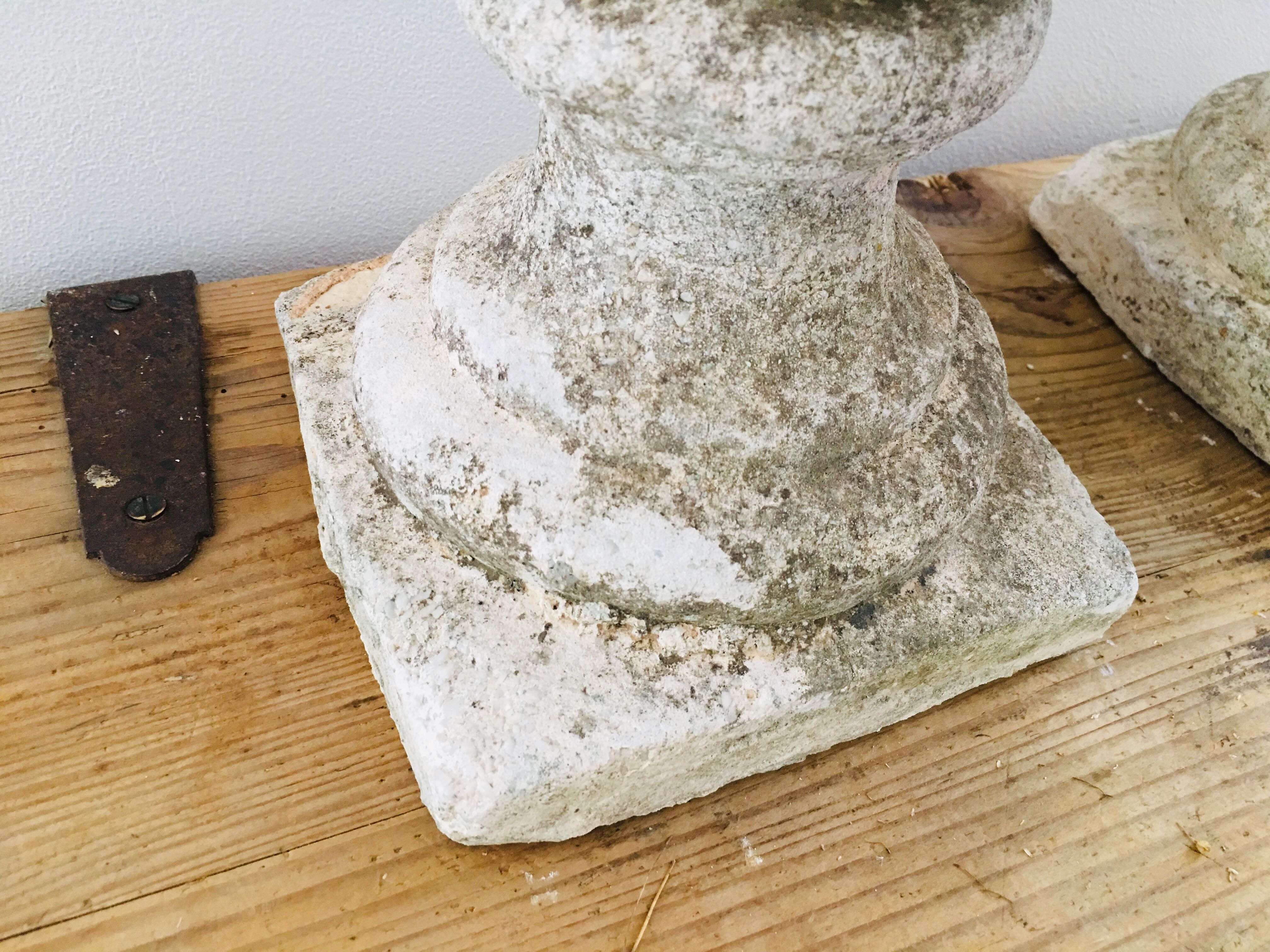 Pair of stone pine cones