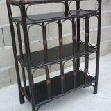 Bamboo and dark rattan shelf