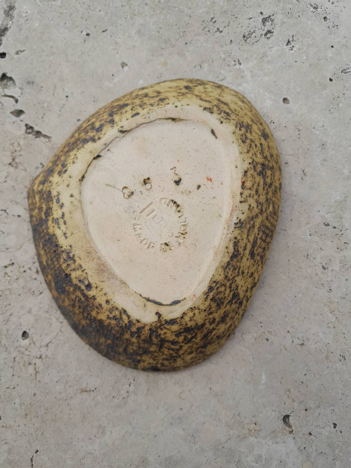 Vintage ashtray in enamelled ceramic numbered