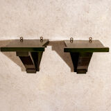 Étagères art déco en aniline de cerise. italie années 1930