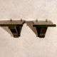 Three Art Deco shelves in cherry dyed aniline. Italy 1930s