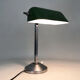NIAM desk lamp with articulated head, dark green color and chrome. Art Deco