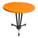 Vintage bistro table with black cast iron base and orange bakelite top, 1950s