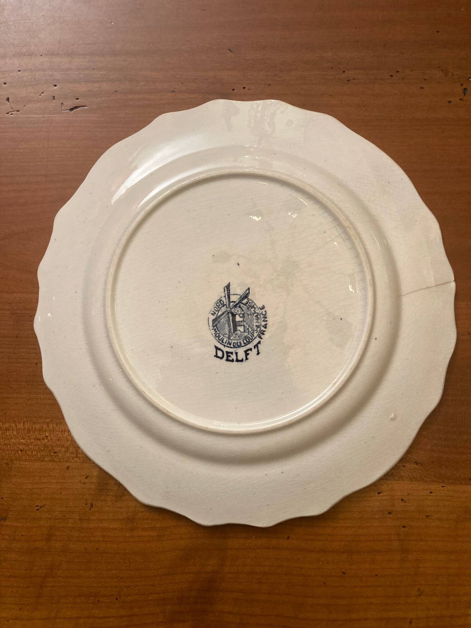 Assiette rare ancienne décor bleu Delft