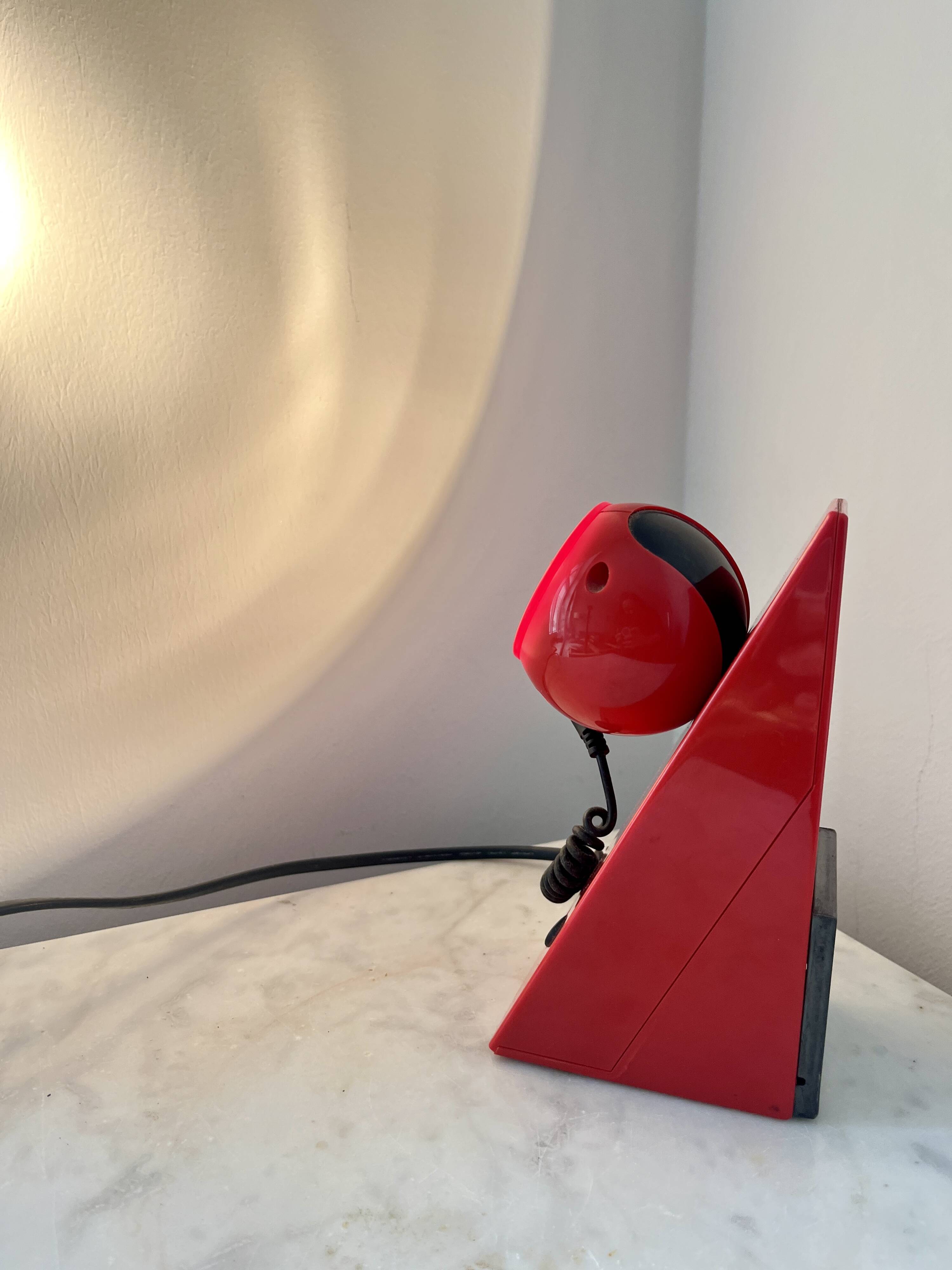 Vintage Space Age Red Magnetic Table Lamp by Brilliant Leuchten AG, Germany