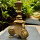 Large church candlestick in bronze, 19th century.