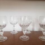 Lot de 5 verres à pied en cristal