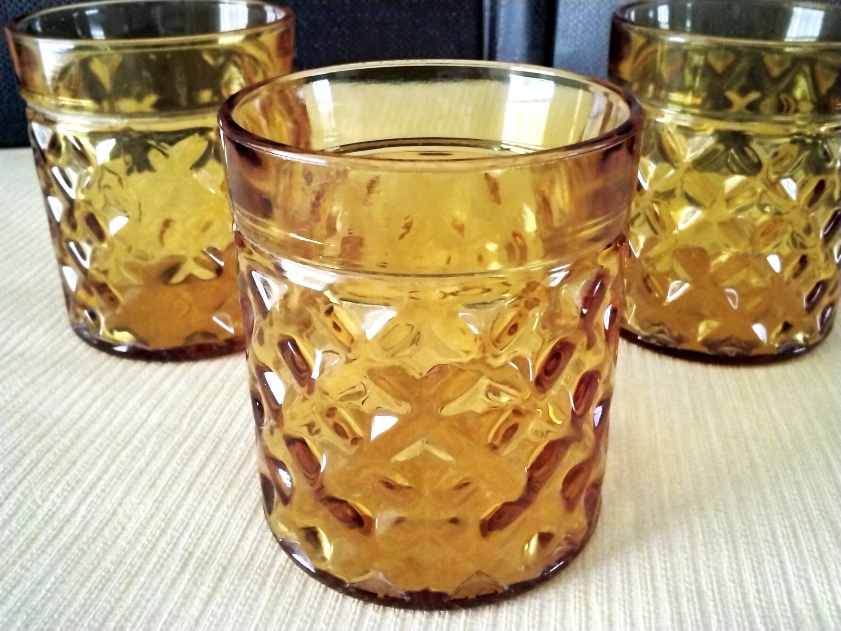 5 Verres gobelets couleur ambré Vintage  Pernod