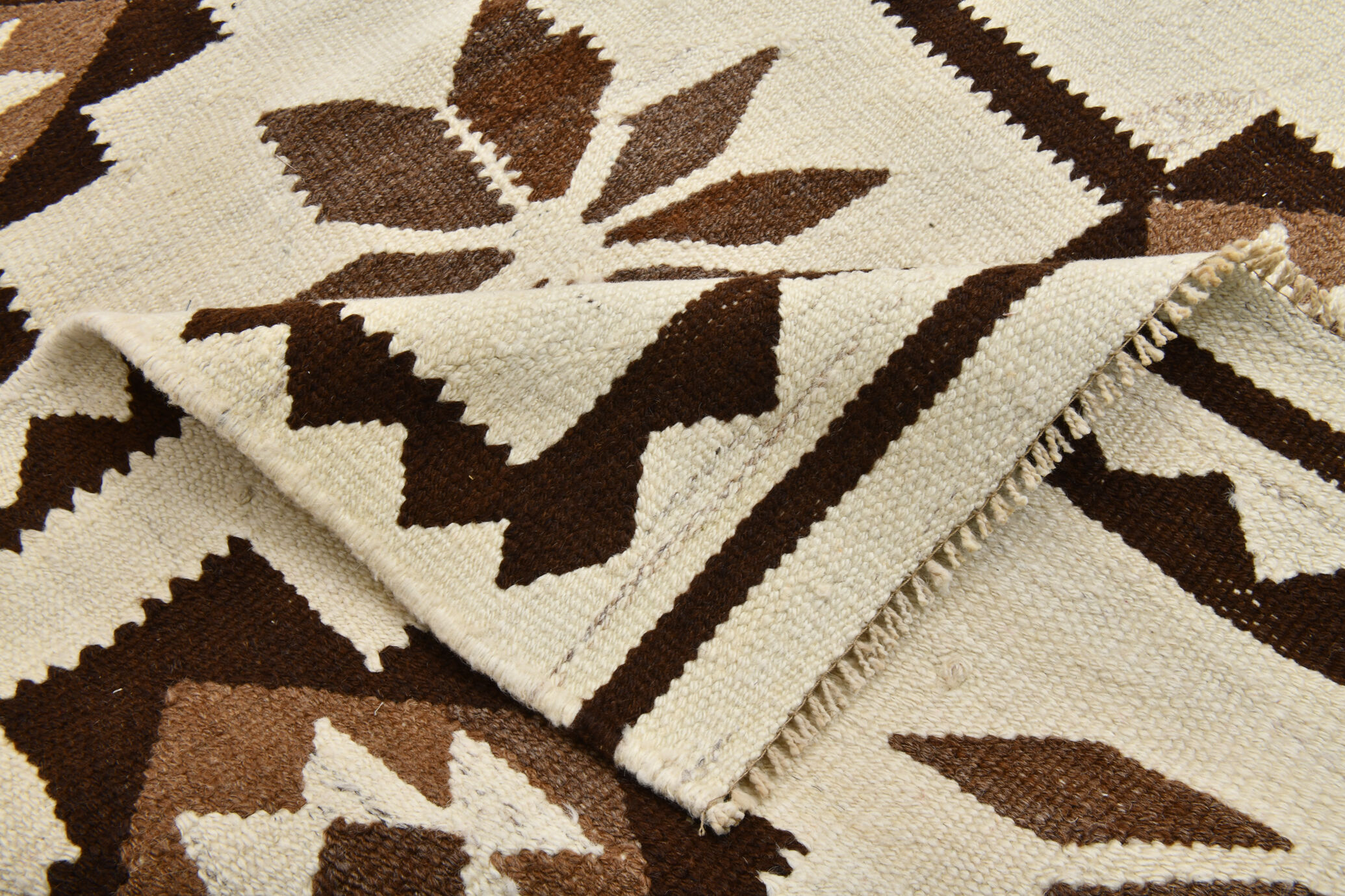 Geometric kilim runner rug,107x325cm