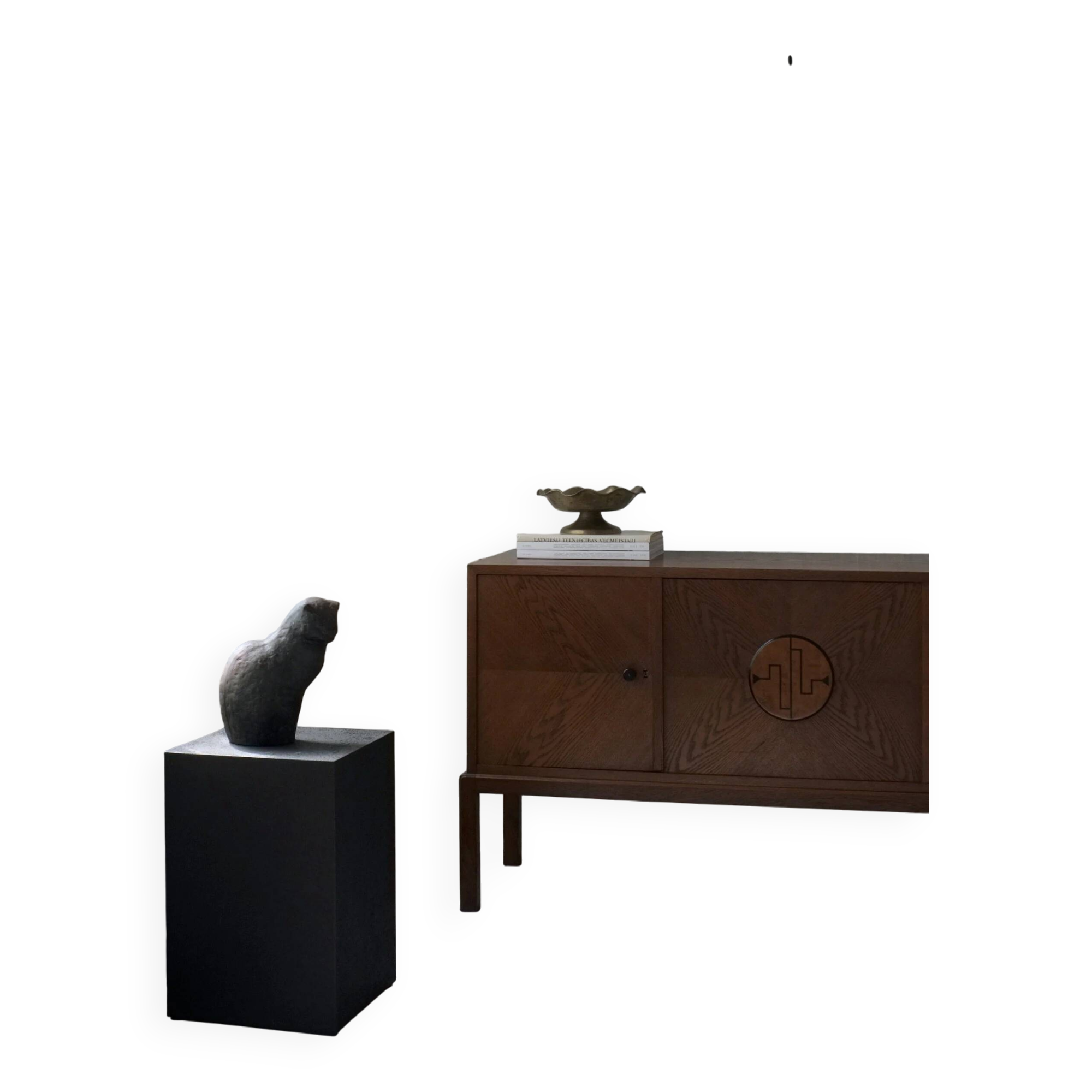 Arts & Crafts brass cross hanging candle holder | 1920s