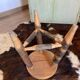 Round stool with pencil legs