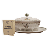 Tureen and platter signed Bondil in Moustiers, Provençal art earthenware
