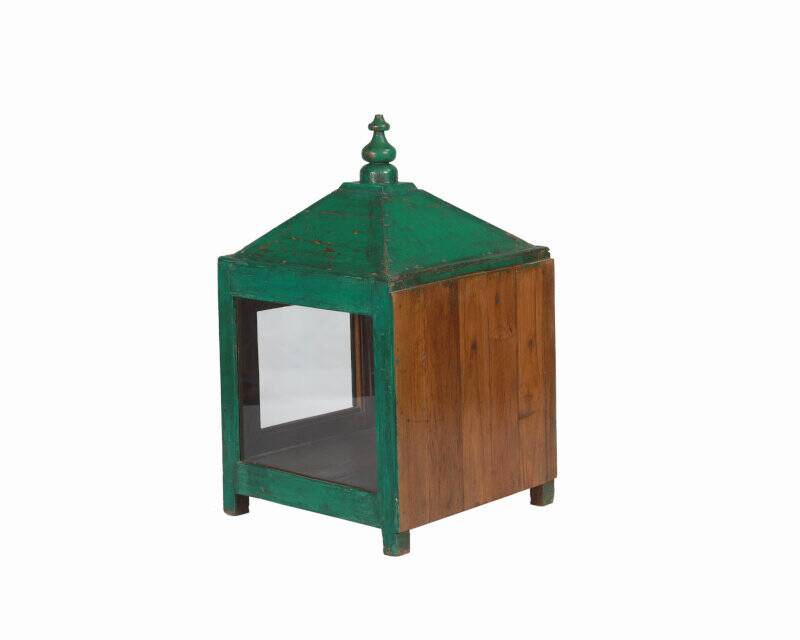 Pointed Temple Showcase Green Patina Piece and Original Patina