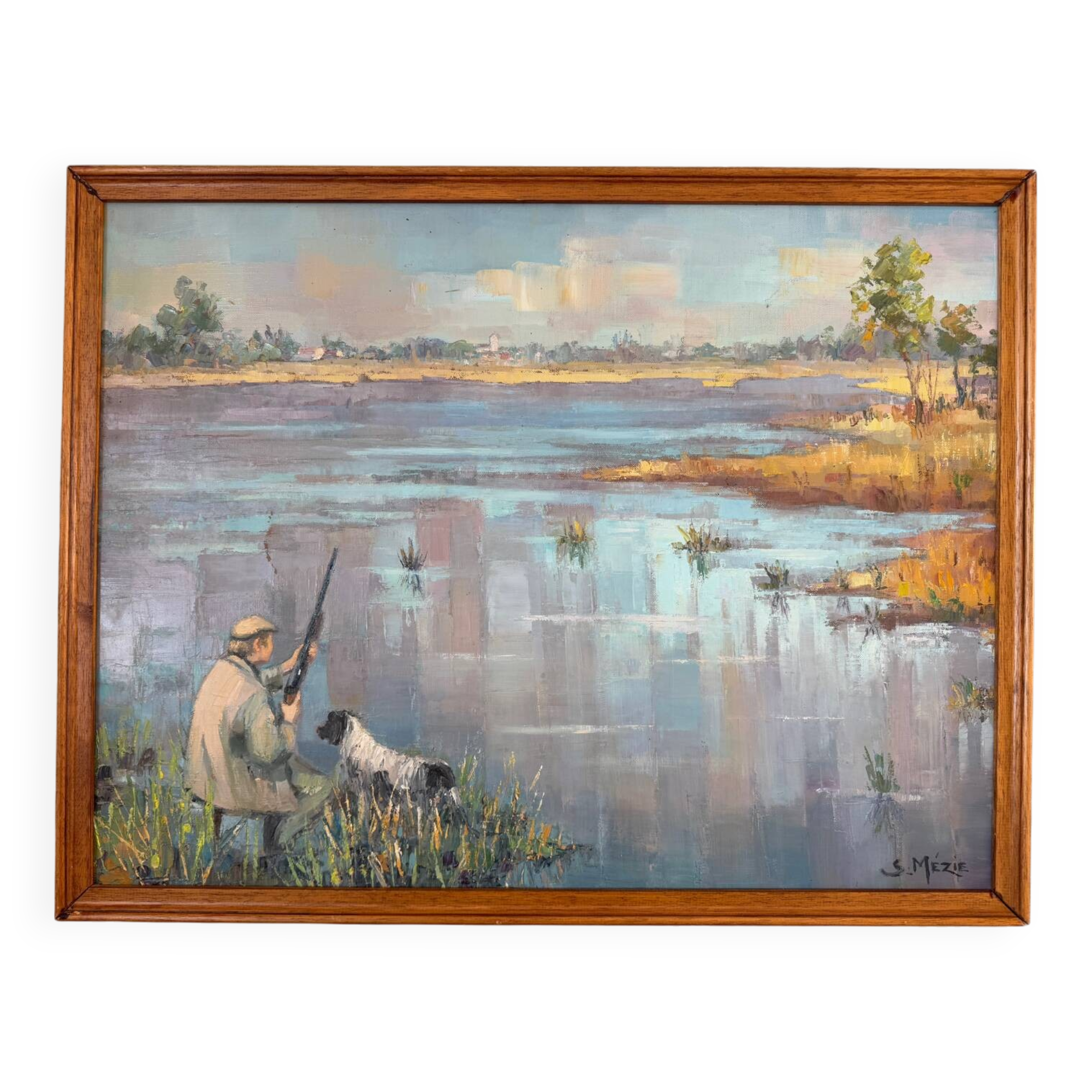 Tableau scène de chasse suzette mezie