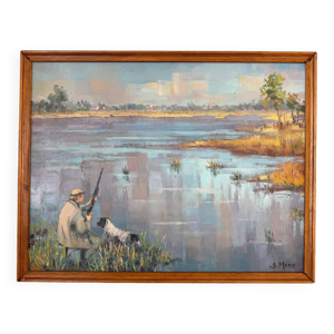 Tableau scène de chasse