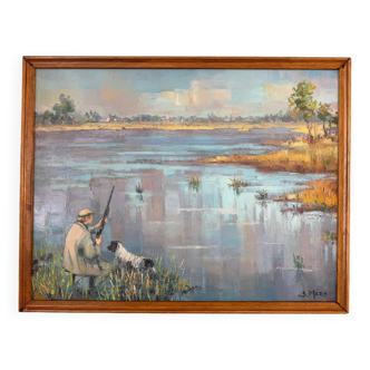 Tableau scène de chasse suzette mezie