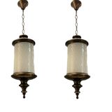 Italian murano glass pendants lights, set of 2