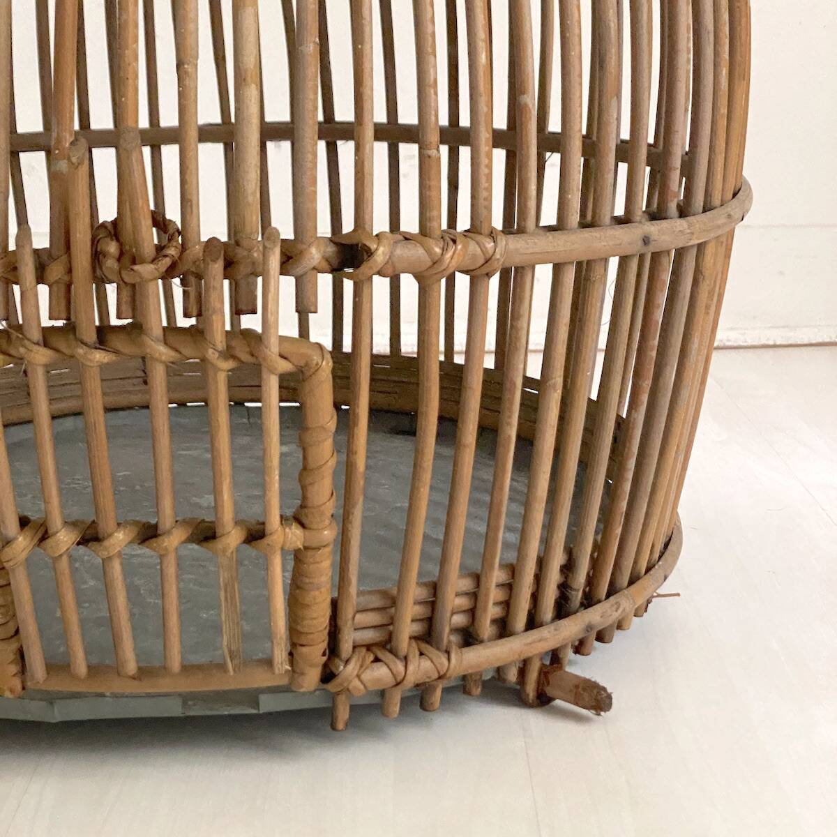 Vintage 60s rattan birdcage