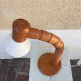 Articulated lamp in pine and opaline