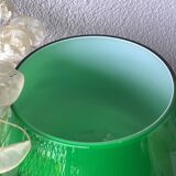 Italian vase on pedestal stem in opal glass - XXL size