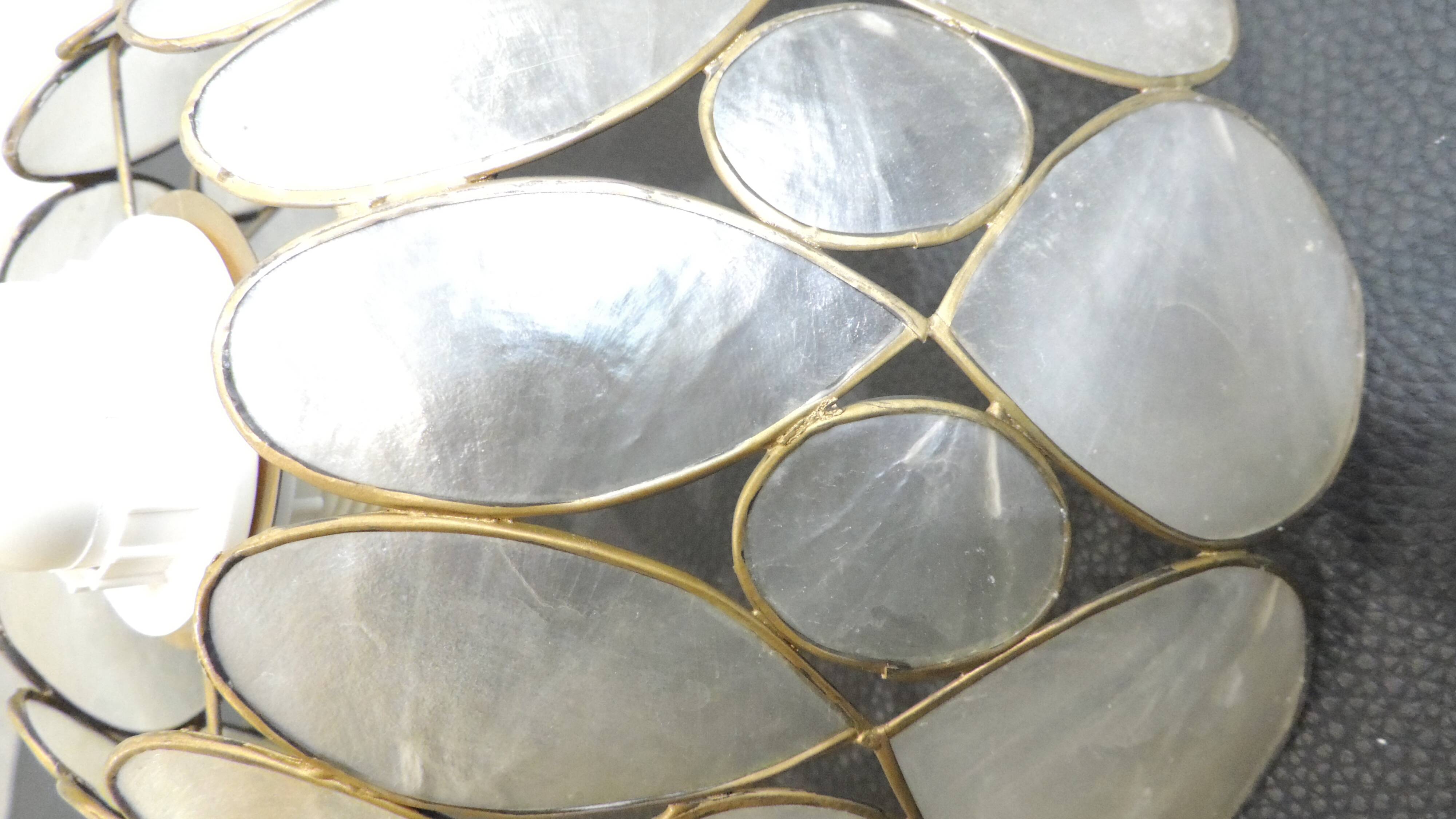 Vintage 1970s shell pendant lamp ceiling light lampshade