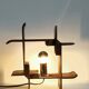 Vintage solid teak lamp