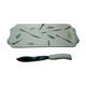 Cake dish and its ceramic art poêt knife, Laval