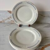 Set of 5 flat plates Terre de Fer, Rivoli model, 1900