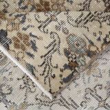 Dark gray & beige vintage rug, 206x102 cm