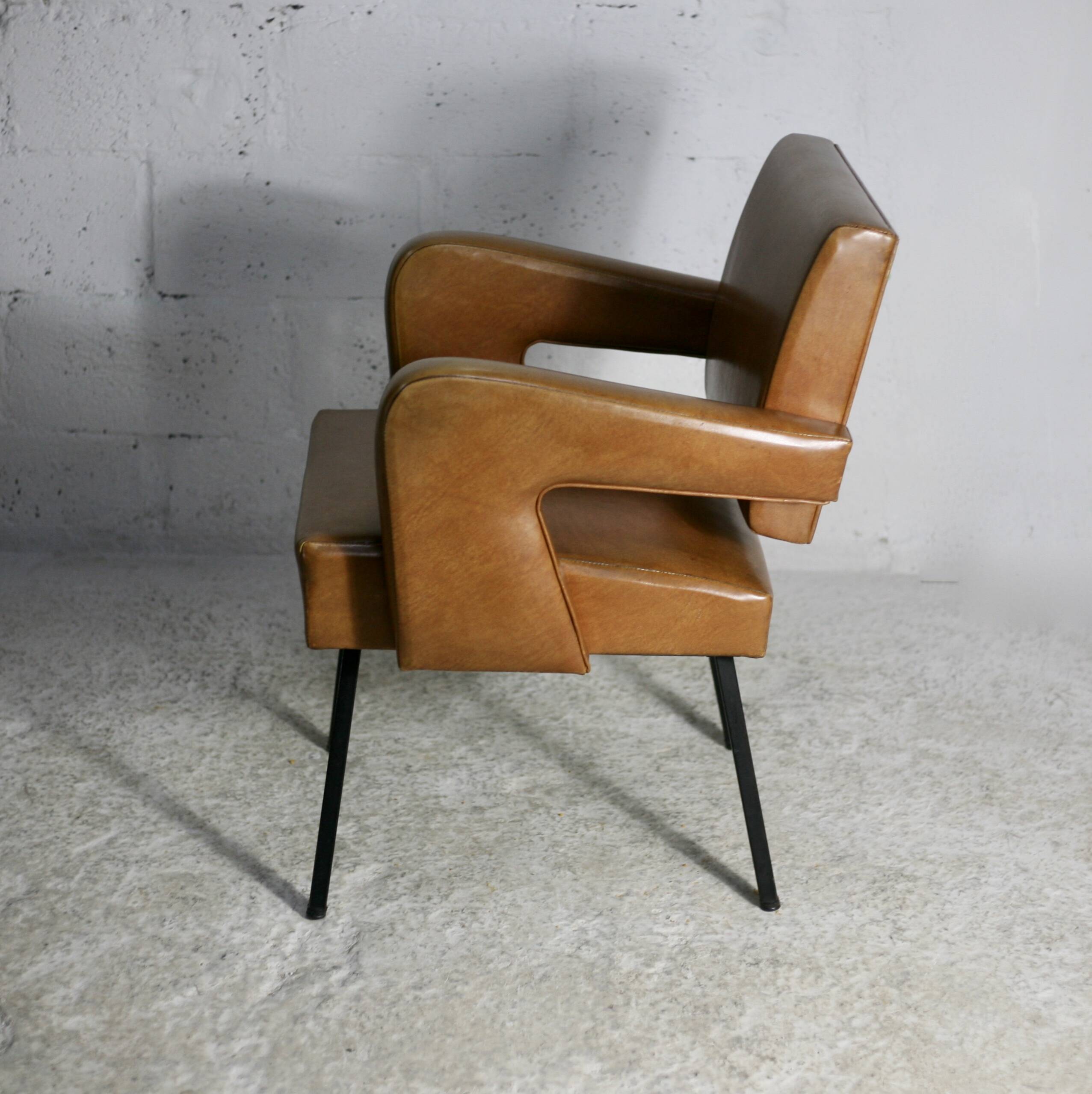 Armchair Jacques Adnet, style circa 1955
