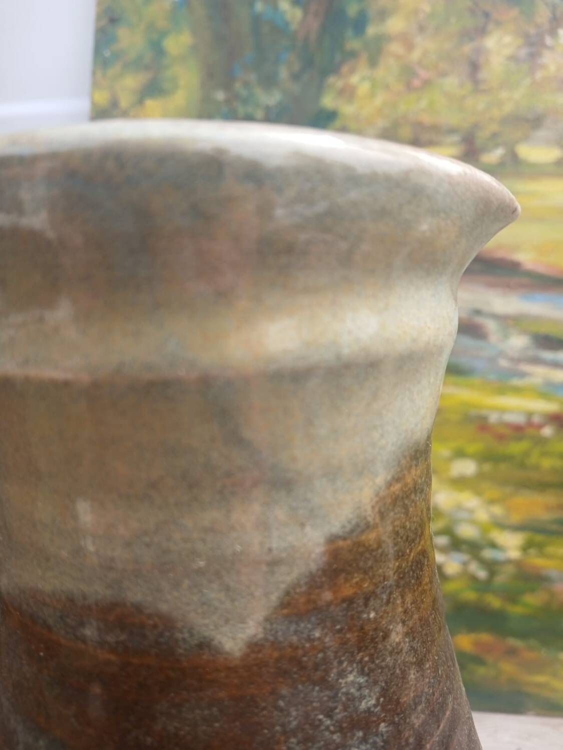 Large vintage glazed stoneware pitcher signed JMB 1978 – Ceramics
