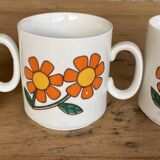 3 italian retro floral mugs