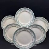 Set of 6 old earthenware plates Moulin des Loups & Hamage – Provence model – Terre de Fer