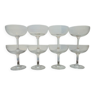 Set of 8 champagne glasses