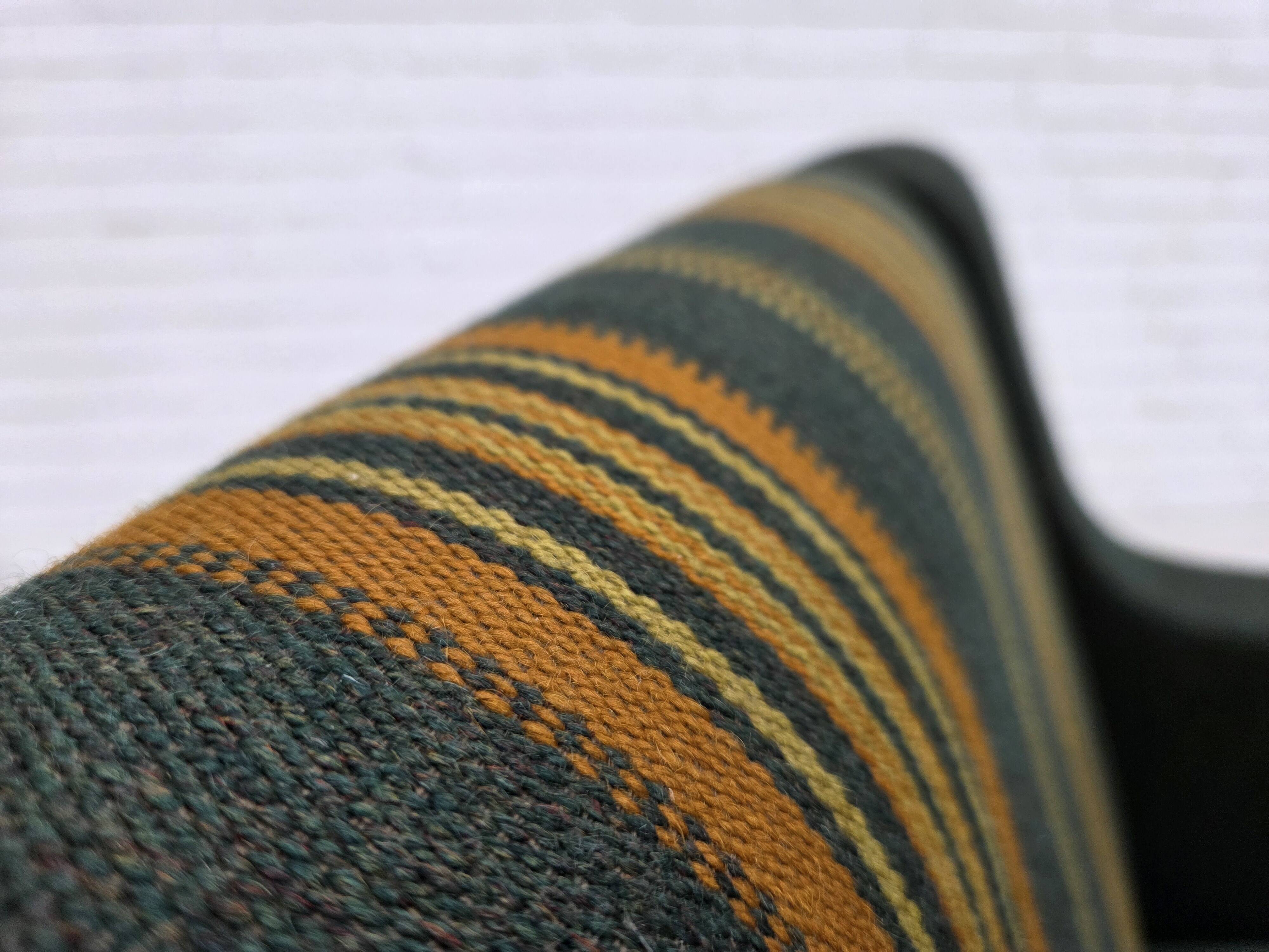 1970s, Danish armchair, green furniture wool, solid oak wood.