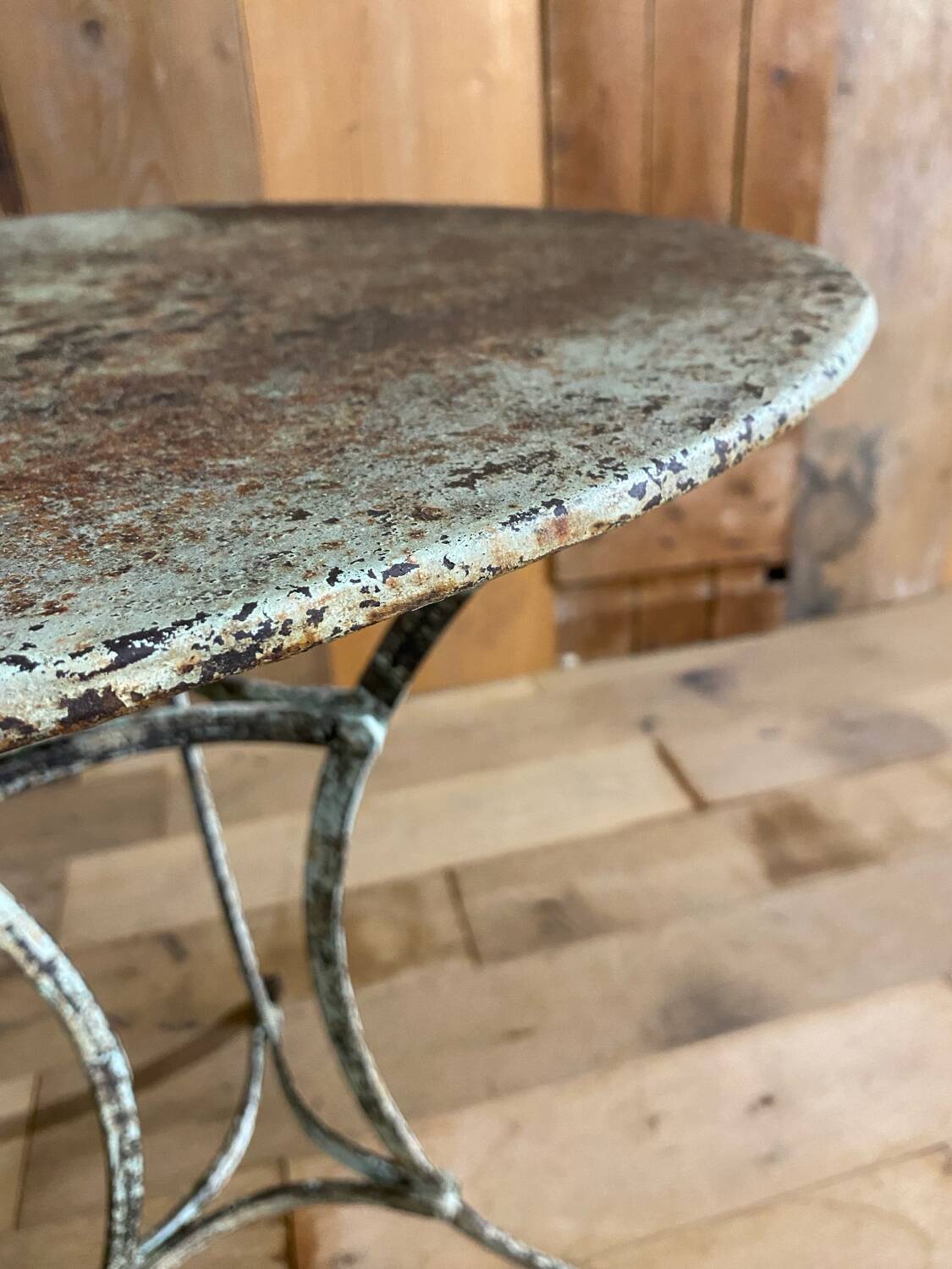 Old garden or bistro pedestal table