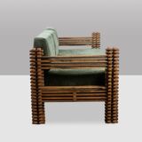 3-seater sofa or wall bench, “Kapla” model. 1960s.