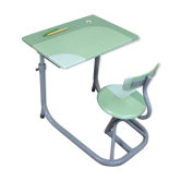Adjustable green and grey school desk