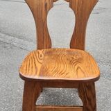 Brutalist chairs in solid oak mountain chalet decor