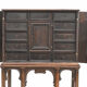 Travel cabinet on its base
