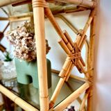 Rattan and glass shelf